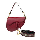ディオール サドルバッグ ショルダーバッグ ディオール レザー レッド レディース Dior 中古2WAY(4)