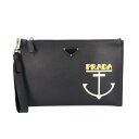 プラダ サフィアーノ クラッチバッグ プラダ レザー 2NH005 ブラック メンズ PRADA 中古(4)