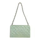 シャネル アイコン ショルダーバッグ シャネル パテントレザー A37156 グリーン レディース CHANEL 中古チェーン