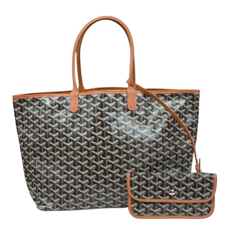 ゴヤール サンルイPM トートバッグ ゴヤール PVCコーティングキャンバス ブラウン レディース GOYARD 中古