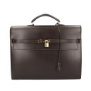 エルメス ケリーデペッシュ38 ビジネスバッグ エルメス ボックスカーフ ブラウン メンズ HERMES 中古