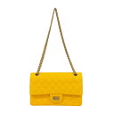 シャネル 2.55 マトラッセ ショルダーバッグ シャネル A37586 イエロー レディース CHANEL 中古Wフラップ Wチェーン