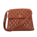 シャネル マトラッセCCココマーク ショルダーバッグ シャネル ラムスキン ブラウン レディース CHANEL 中古