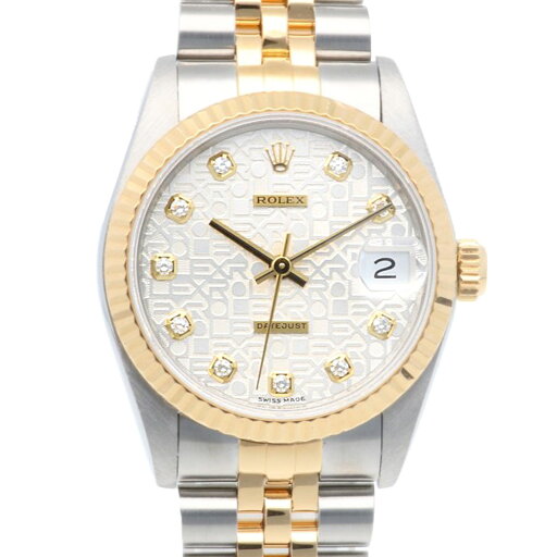 ロレックス デイトジャスト 腕時計 時計 ロレックス ステンレススチール 68273 自動巻き ユニセックス 1年保証 ROLEX 中古W番 1994年~1995年式 10Pダイヤ ホリコン ロレックス デイトジャスト 腕時計 時計 ロレックス ステンレススチール 68273 自動巻き ユニセックス 1年保証 ROLEX 中古W番 1994年~1995年式 10Pダイヤ ホリコン
