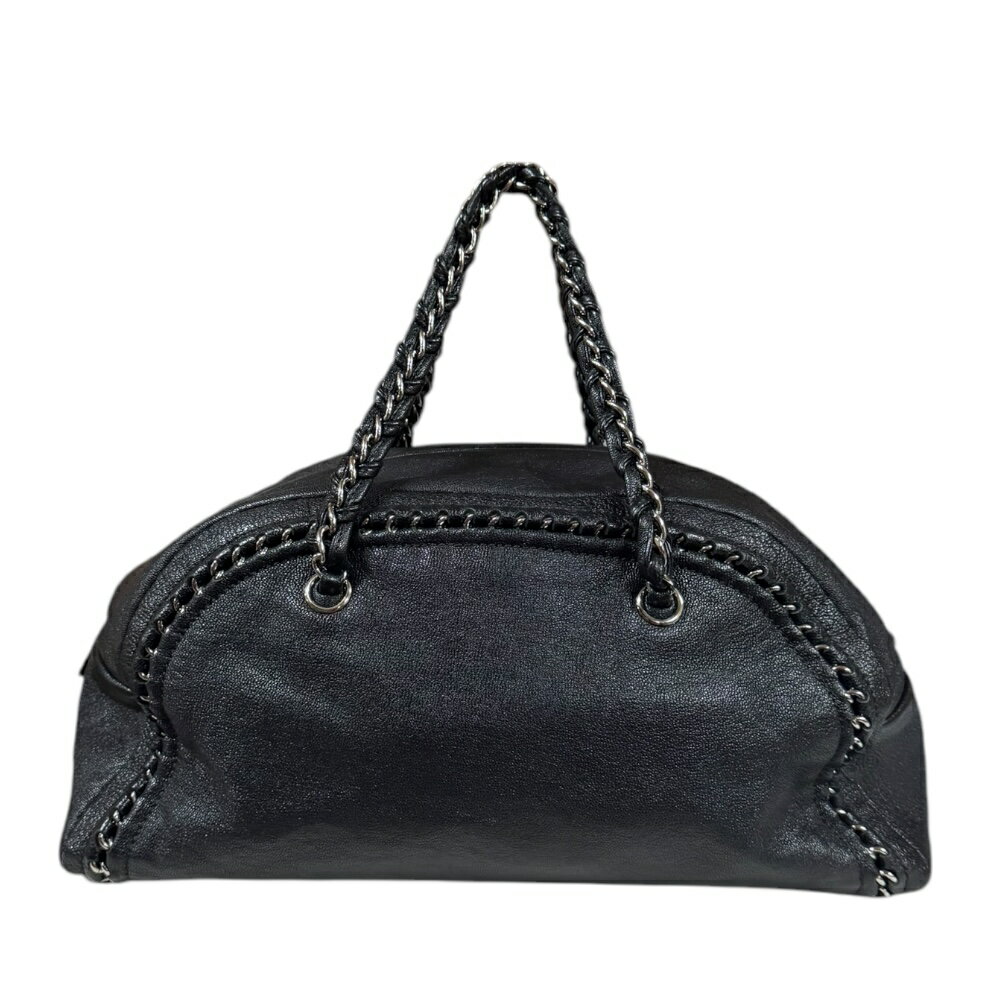 シャネル ラグジュアリー ボストンバッグ シャネル レザー ブラック レディース CHANEL 中古