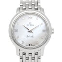 オメガ デビルプレステージ 腕時計 時計 オメガ ステンレススチール クオーツ レディース 1年保証 OMEGA 中古8Pダイヤ シェル文字盤(2)