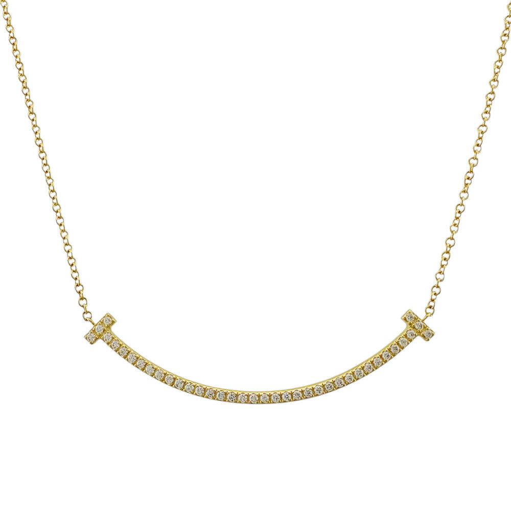 ティファニー Tスマイル ネックレス ティファニー 18金 ダイヤモンド レディース TIFFANY&Co. 中古のサムネイル