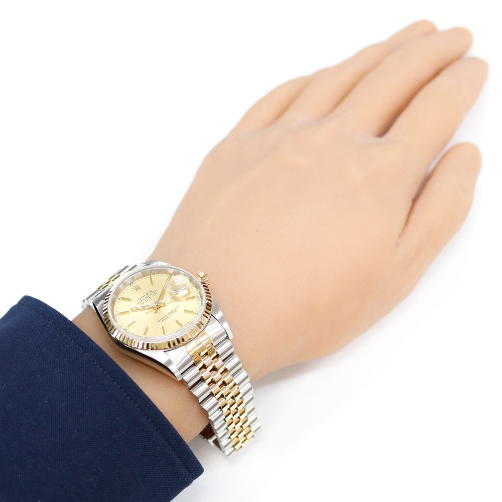 ロレックス デイトジャスト オイスターパーペチュアル 腕時計 時計 ロレックス ステンレススチール 16233 自動巻き メンズ 1年保証 ROLEX 中古P番 2000年式 メーカー修理済