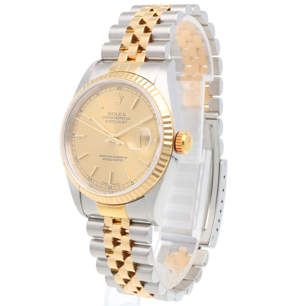 ロレックス デイトジャスト オイスターパーペチュアル 腕時計 時計 ロレックス ステンレススチール 16233 自動巻き メンズ 1年保証 ROLEX 中古P番 2000年式 メーカー修理済