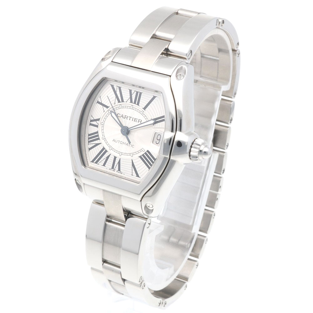カルティエ ロードスター LM 腕時計 時計 カルティエ ステンレススチール W62025V3(2510) 自動巻き オーバーホール済 磨き直し済 メンズ 1年保証 CARTIER 中古