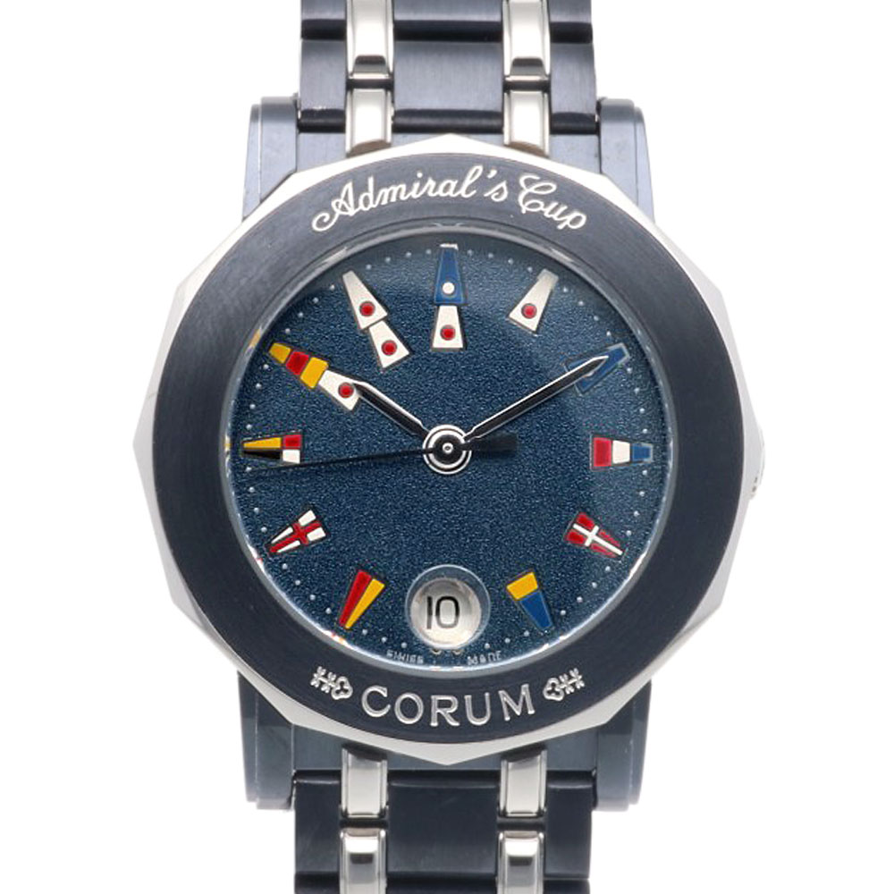 コルム アドミラルズカップ 腕時計 時計 コルム ステンレススチール 39.130.30V585 クオーツ オーバーホール済 レディース 1年保証 CORUM 中古