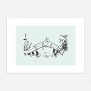 MOOMIN ムーミン Postery ポスター Moomin On Moominvalley Bridge ミニポスター 北欧 スウェーデン 可愛い おしゃれ インテリアアート