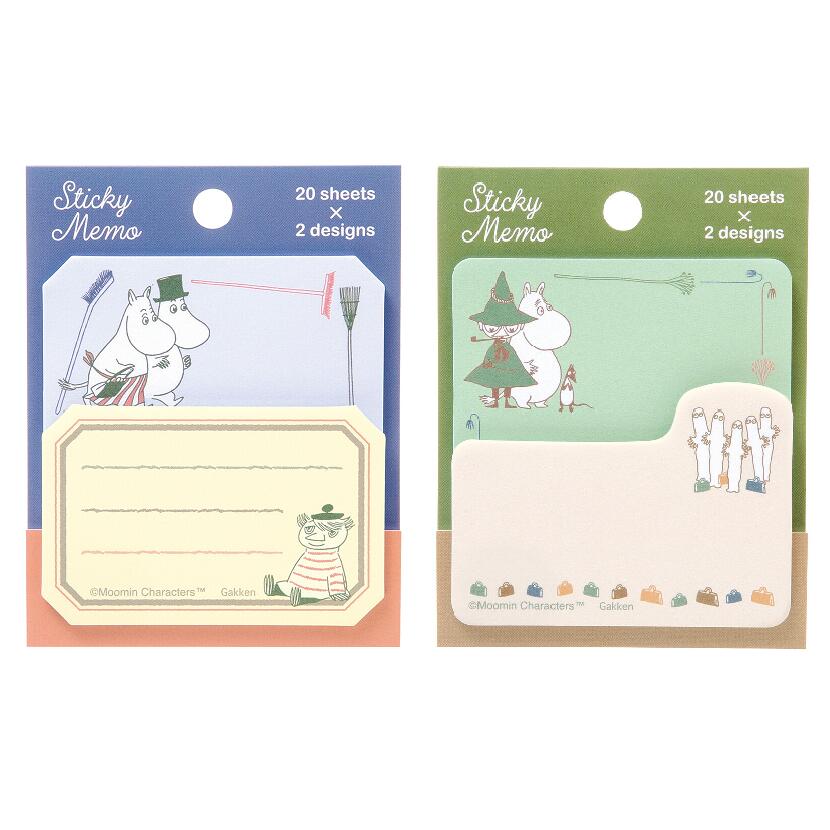 ムーミン 文房具 MOOMIN ムーミン 付箋 Green×Brown Blue×Orange STICKY MEMO ふせん ムーミンパパ ムーミンママ スナフキン トゥーティッキー ニョロニョロ ソフス かわいい おしゃれ 文房具 ステーショナリー 北欧 プレゼント プチギフト お礼