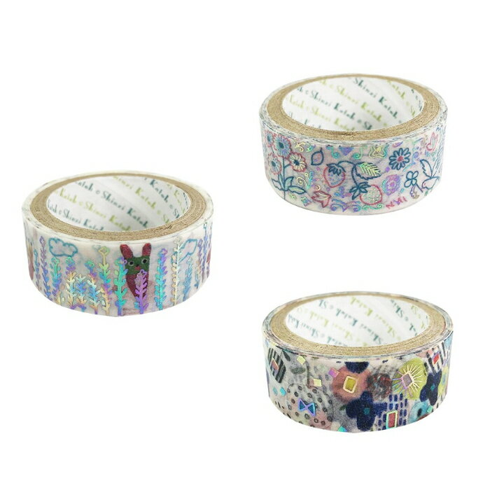 Shinzi Katoh シンジ カトウ トレペデコレーションテープ きらぴかマスキングテープ マステ small animals flower gift bi...