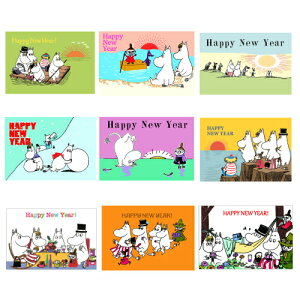 MOOMIN ムーミン 年賀ポストカード 絵はがき 年賀状 ニューイヤーズカード メッセージカード リトルミイ フローレン ムーミンパパ ムーミンママ スナフキン トゥーティッキ スニフ かわいい おしゃれ 雑貨 北欧グッズ格安セール 年賀状印刷 年賀状作成ソフト セール