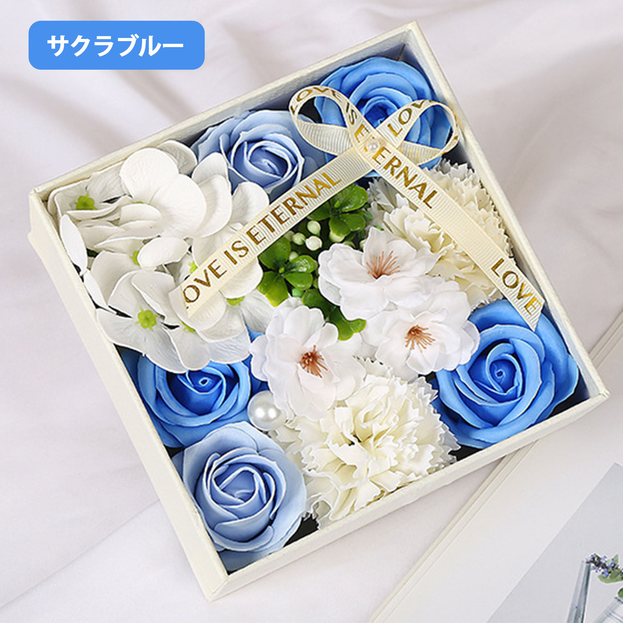 母の日 ソープフラワー ボックス カーネーション ロース 桜 さくら ヒマワリ 花束 ギフトラッピング可 石鹸花 造花 ドライフラワー 枯れない花 おしゃれ雑貨 飾り物 置物 インテリア 贈り物 プレゼント お祝い 彼女 妻 母 女性 友達 誕生日 記念日 バレンタイン 結婚式の商品画像 2