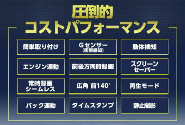 ドライブレコーダー 前後 カメラ 2カメラ バックカメラ ミラー 駐車監視 ステッカー 後方 シール ミラー型 一体型 動体検知 人気 送料無料