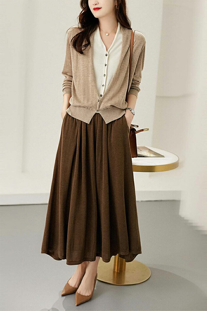 S~XL スカートセットアップ セットアップ ニット レディース ニットアップ ニットスカート ロング丈 フレアスカート 上下セット ロングスカート 長袖 きれいめ おしゃれ 伸縮性 ハイウェスト 着?せ 秋 冬 春 通勤 普段 デート お呼ばれ 食事会