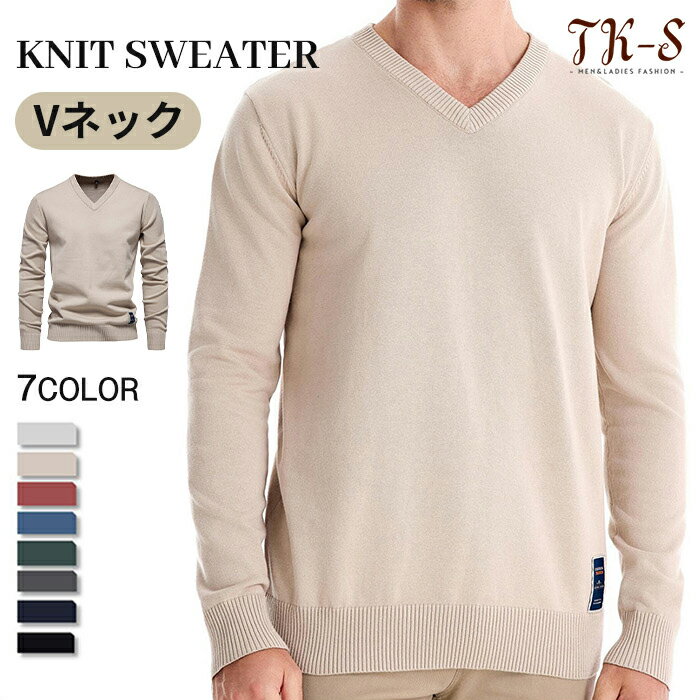 【秋冬新作10%クーポン】S~2XL セーター メンズ 長袖 ニットセーター Vネック 薄手 スリム インナー デート 可愛い 秋服 冬服 無地 カジュアル 春秋冬 保温性 秋物 防寒 暖かい 無地 シンプル 通勤 カジュアル おしゃれ 日常 TK-S