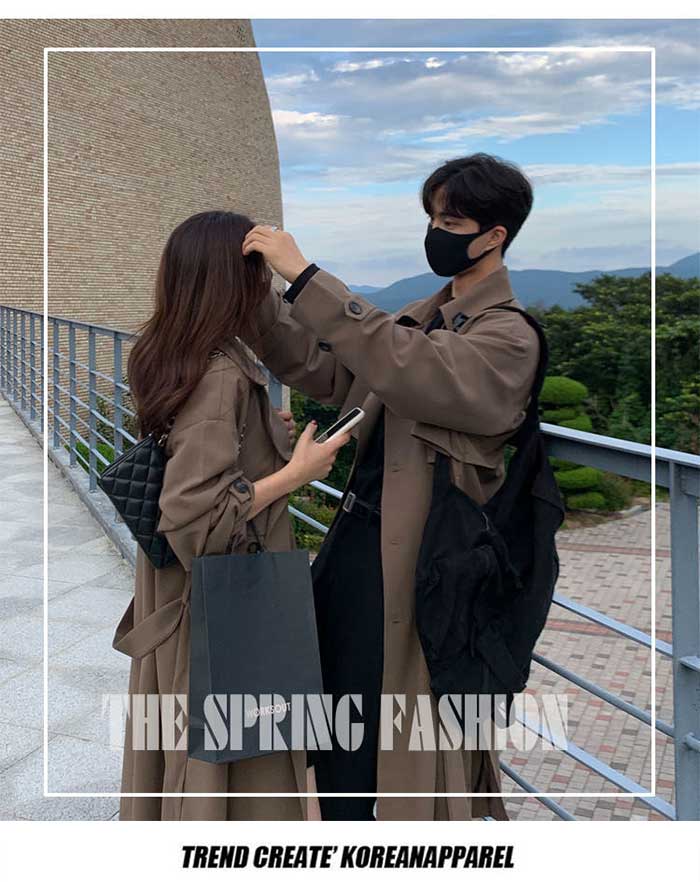 M-2XLトレンチコート メンズ レディース 男女兼用 ロング丈 膝下 メンズ ビジネス カジュアル オーバーサイズ ゆったり 無地 通勤 ビックシルエット アウター ジャケット モード ストリート系 春 秋冬 お揃い カップル 大きいサイズ TK-S