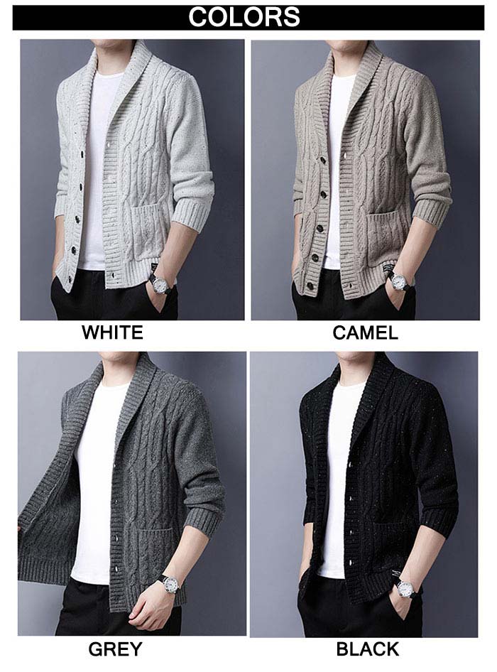 [M-4XL] カーディガン カジュアル ビジネス ニットカーディガン コート メンズジャケット 無地 羽織 キレイメ アウター メンズカーディガン セーター ニット生地 ショートコート 春秋冬 アウター ビジネス