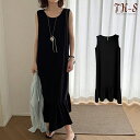ワンピース レディース 春 夏 ドッキング ヘム タンクワンピース M L ロングワンピース ノースリーブ クルーネック 丸首 フレア 20代 30代 40代 ...