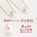 パール 一粒 ネックレス 8mmUP K18 大粒 あこや真珠 スルー 1粒 ペンダント 本真珠 ベネチアン 4面ダイヤカット 18金 18K 【結婚式 入学式 卒業式 フォーマル】母の日 プレゼント