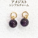 アメジスト 約6mm シンプル ピアス チャーム 1ペア アクセサリー パーツ アメシスト 紫水晶 2月 誕生石 パワーストーン 天然石 【 送料込み ポイント消化 プチプラ 】