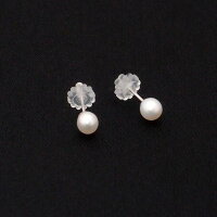 送料無料K14WG淡水真珠ピアス(4mm)冠婚葬祭にも!パールピアス