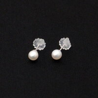 送料無料K14WG淡水真珠ピアス(4mm)冠婚葬祭にも!パールピアス