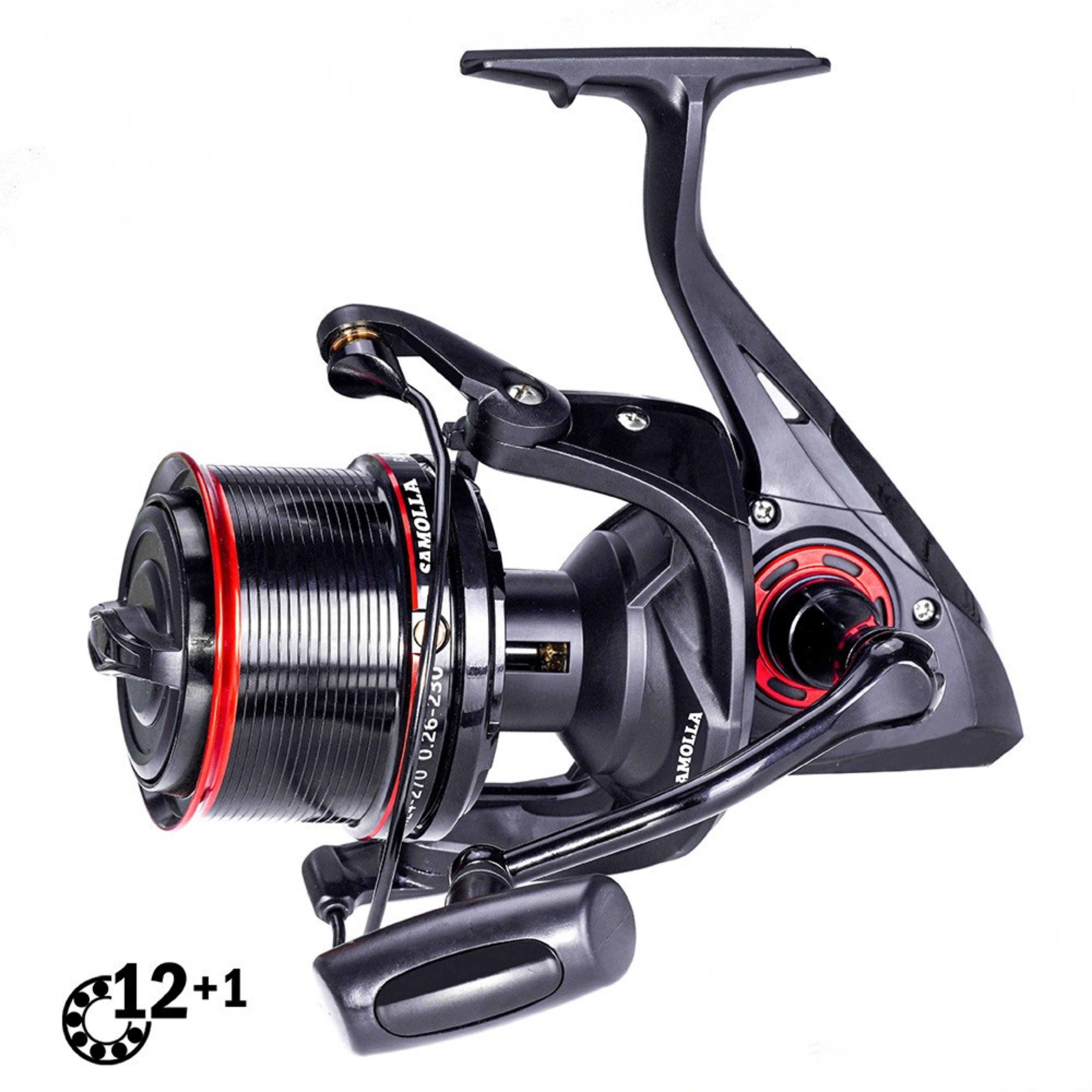 Rakuten - 【送料無料】 スピニングリール 遠投 10000番 12000番 ドラグ力25KG 大型スピニングリール 4.6:1 12+1BB 釣りリール 大物 フィッシング リール 遠投リール 釣り具 海釣り 川釣り 湖釣り 防波堤 渓流釣り 釣り具 釣り用品 大物釣り