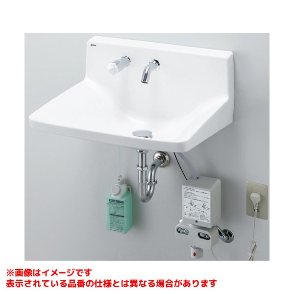 【L-A955H2F/BW1】 《TKF》 リクシル ハイバックガード洗面器(Lサイズ・ハンドル水栓・床給水・水石けん手動) ωη0