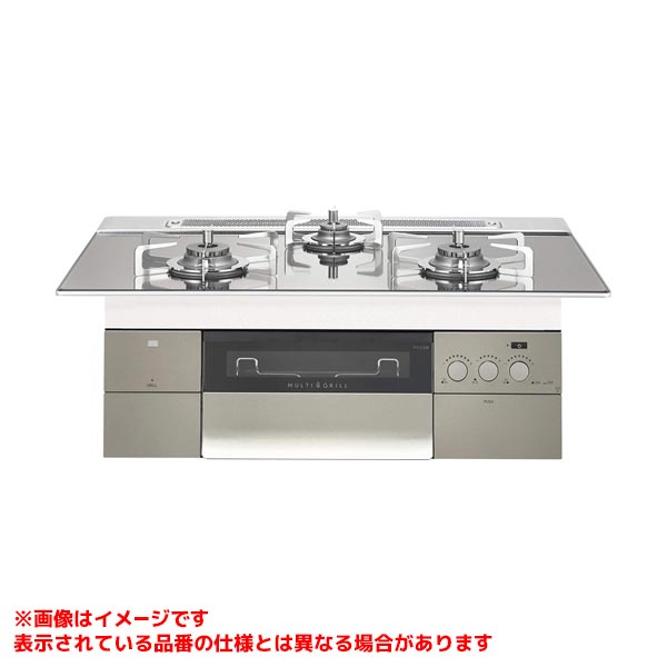 【N3S15PWASKSTESC】 《TKF》 ノーリツ ビルトインコンロ プログレ3V 75cm プラチナシルバーガラストップ ステンレスごとく ωα0