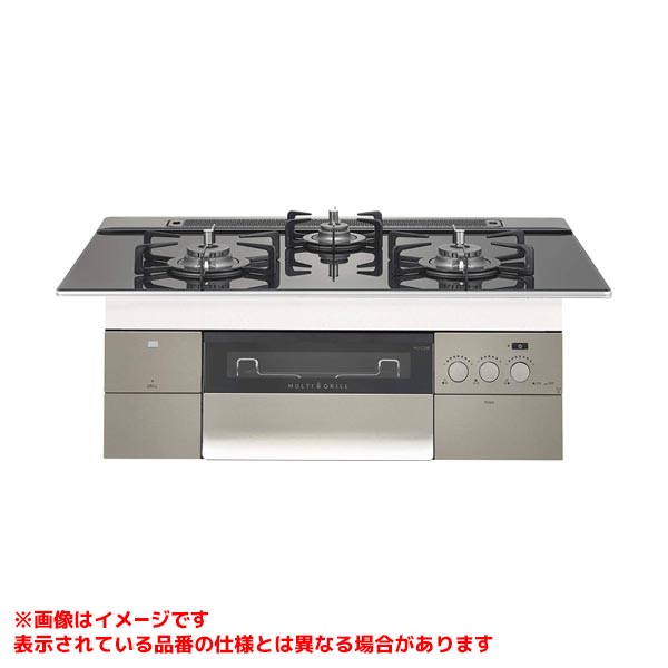 【N3S15PWASSTEC】 《TKF》 ノーリツ ビルトインコンロ プログレ3V 75cm トリアングルブラックガラストップ ホーローごとく ωα0