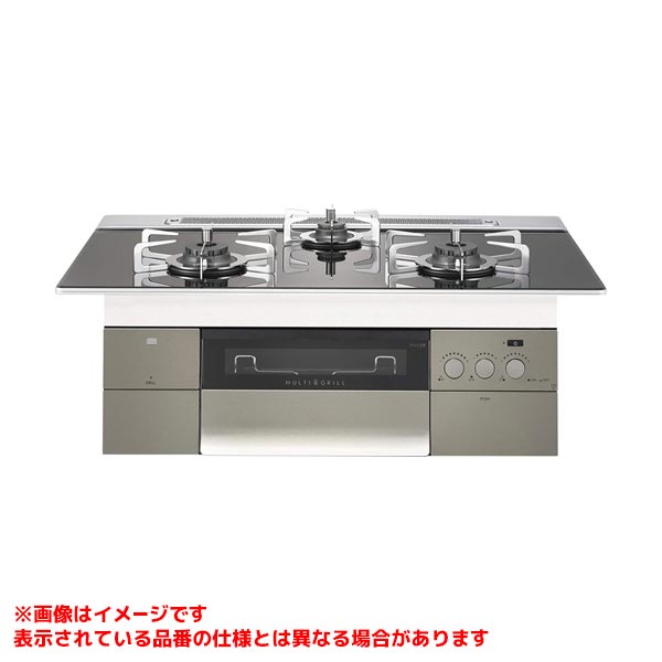 【N3S15PWASSTESC】 《TKF》 ノーリツ ビルトインコンロ プログレ3V 75cm トリアングルブラックガラストップ ステンレスごとく ωα0
