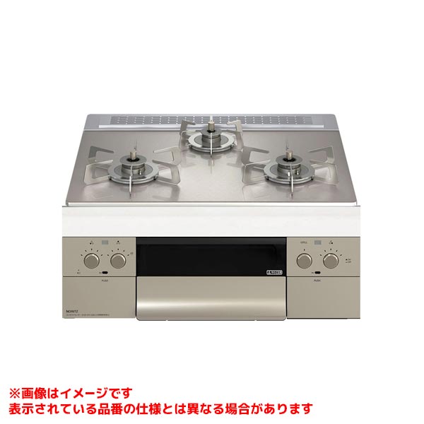 【N3WU3PWASKSTESC】 《TKF》 ノーリツ ビルトインコンロ オルシェ 60cm シルバーミラーガラストップ ステンレスごとく FLAT ωα0