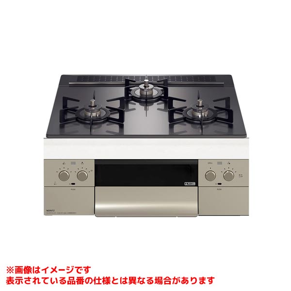 【N3WU3PWASQSTEC】 《TKF》 ノーリツ ビルトインコンロ オルシェ 60cm ブラックパールガラストップ ブラックホーローごとく FLAT ωα0