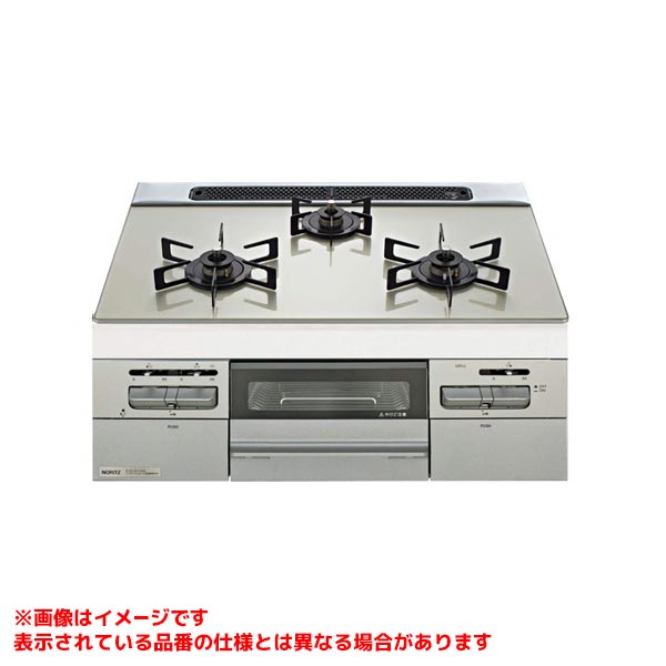 【N3WV6RWAP2SIC】 《TKF》 ノーリツ ビルトインコンロ ミッケ 60cm ムーンシルバーガラストップ ブラックごとく ωα0
