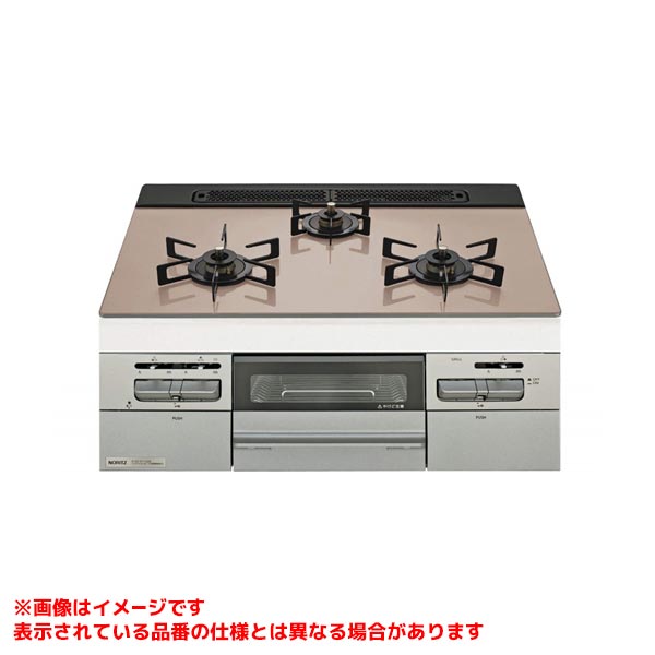 【N3WV6RWAP3SIC】 《TKF》 ノーリツ ビルトインコンロ ミッケ 60cm シルバーピンクガラストップ ブラックごとく ωα0
