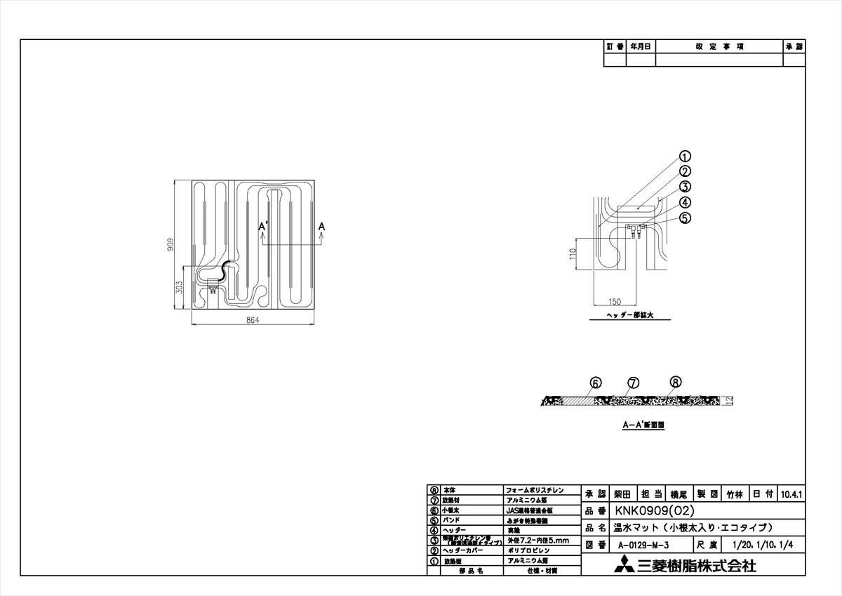 メーカー希望小売価格はメーカーカタログに基づいて掲載しています品名コード:25-3738シリーズ名:KNKシリーズ商品名:O2ストップ温水マット型式名:KNK0909S仕向先名:リンナイ販売開始日:2012/11/01