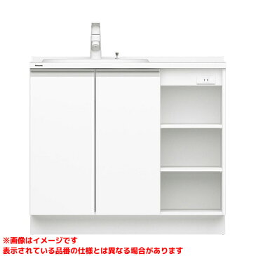 【GQC75C3SPZM XGQC90D5GYD(L/R)□】 《KJK》 パナソニック Cライン オープン棚 900mm - マルチシングルレバー洗面 スゴピカ 木製3面鏡 照明なし ωκ0
