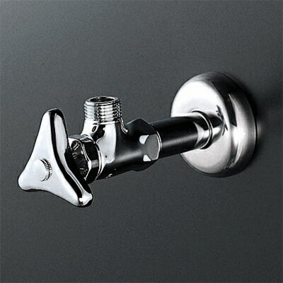 【K6W-P2】 《TKF》 KVK アングル形止水栓（銅パイプ・固定こま） 水抜き付 ωζ0