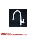 【KM6071ZDECM4】 《TKF》 KVK シングルシャワー付混合栓(センサー付)(eレバー) 電池 マットホワイト ωζ0