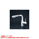 【KM6111DECM4】 《TKF》 KVK シングルシャワー付混合栓(センサー付)(eレバー) 電池 マットホワイト ωζ0