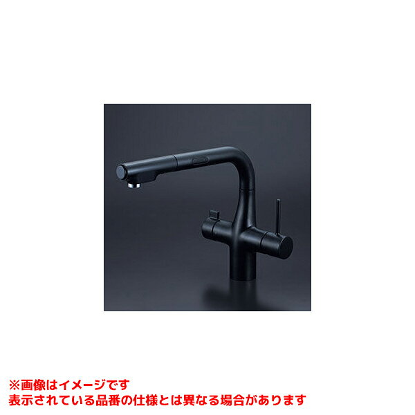 樂天商城 - 【KM6131DECM5】 《TKF》 KVK ビルトイン浄水器用シングルシャワー付混合栓（センサー付）（eレバー） 電池 マットブラック ωζ0