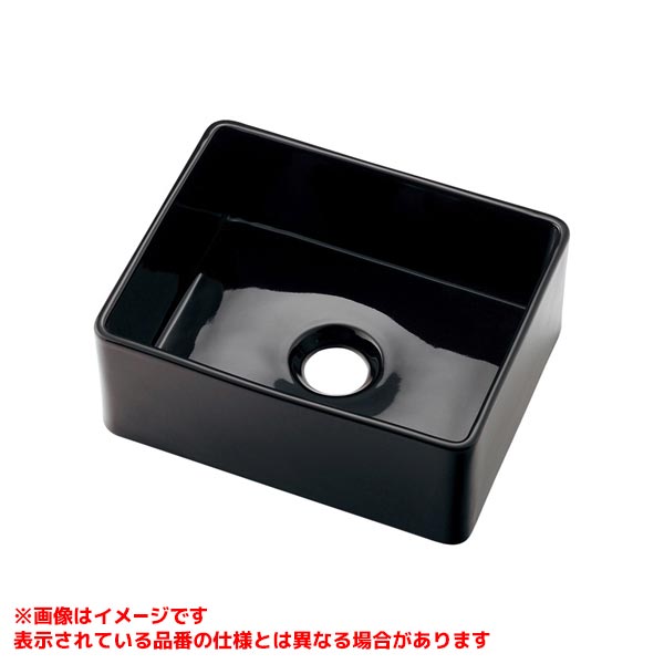 【493-272-D】 《TKF》 カクダイ 角型手洗器 ブラック ωσ0