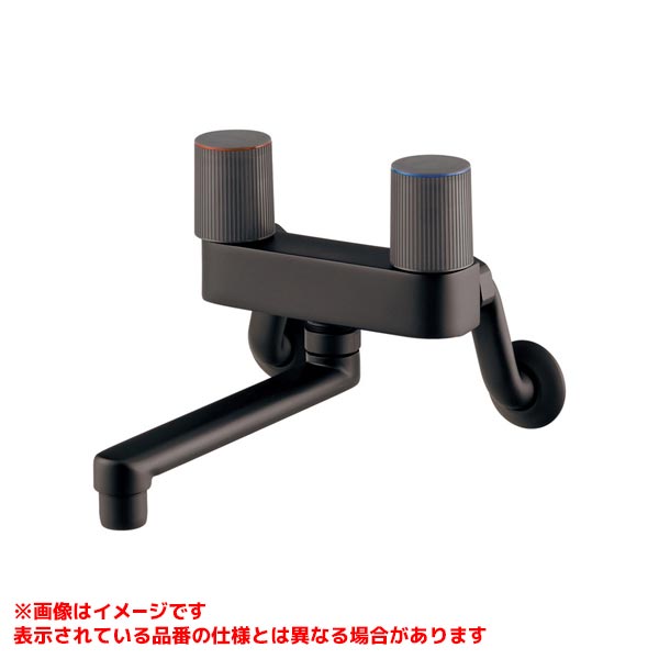 【128-003-D】 《TKF》 カクダイ 2ハンドル混合栓 マットブラック ωσ0