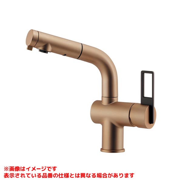 【184-425A-GB】 《TKF》 カクダイ シングルレバー引出し混合栓 シャンパンゴールド ωσ0