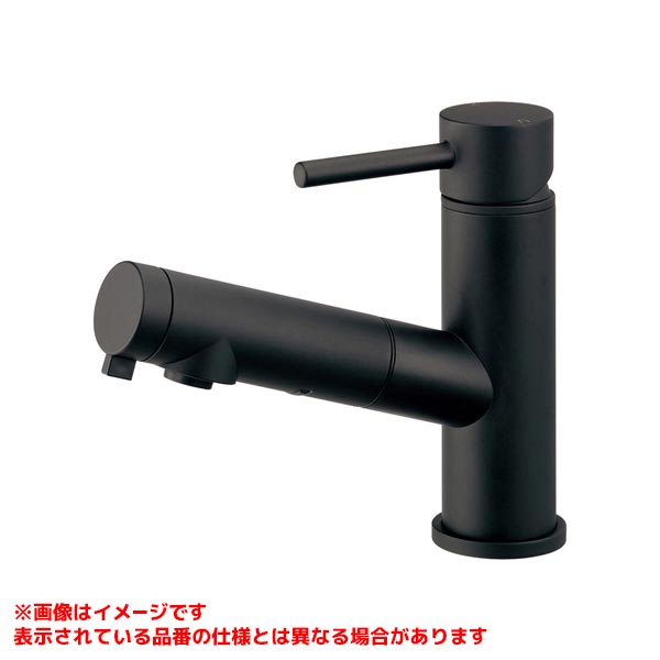 【184-030A-MD】 《TKF》 カクダイ シングルレバー引出し混合栓 マットブラック ωσ0