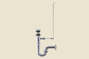 【LF-7PAC】 《TKF》 リクシル 洗面器・手洗器用セット金具 排水金具 ポップアップ式排水金具（呼び径32mm） 壁排水Pトラップ（排水口カバー付） ωη0